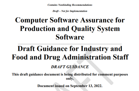 Quality Assurance In Computer Systems (CSA). FDA Guide - SQS